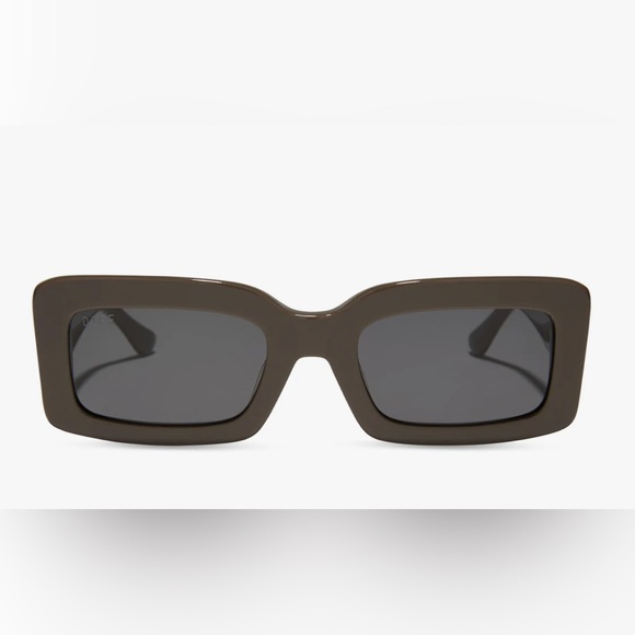 DIFF Women Indy Rectangular Acetate Sunglasses London Stone Grey Sunglasses NEW - Picture 1 of 4
